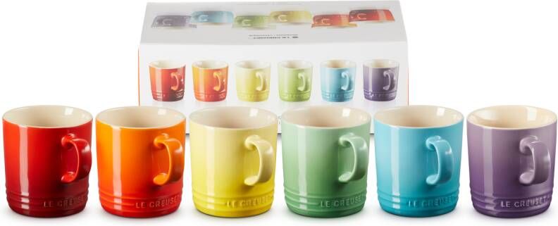 Le Creuset Regenboog Set Mokken Per 6 350ml | Bestek&Servies | 0843251156436