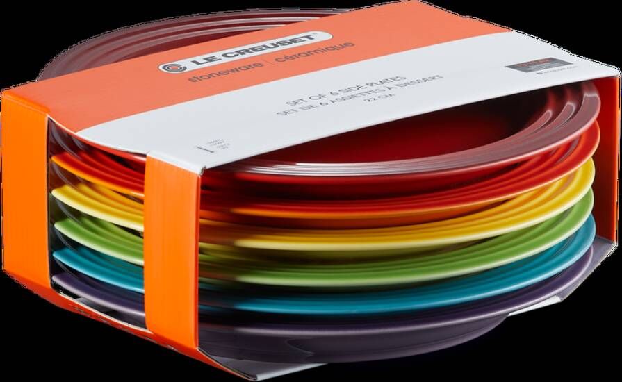 Le Creuset Regenboog Set Ontbijtbordjes Per 6 22cm | Bestek&Servies | 0843251166060