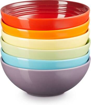 Le Creuset Regenboog Set Ontbijtkommetjes Per 6 16cm | Bestek&Servies | Keuken&Koken Keukengerei | 0843251164684