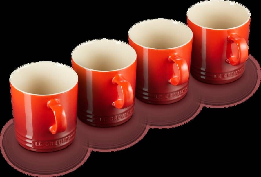 Le Creuset Set Mokken Per 4 Kersenrood 350ml | Bestek&Servies | Keuken&Koken Keukengerei | 0843251116218