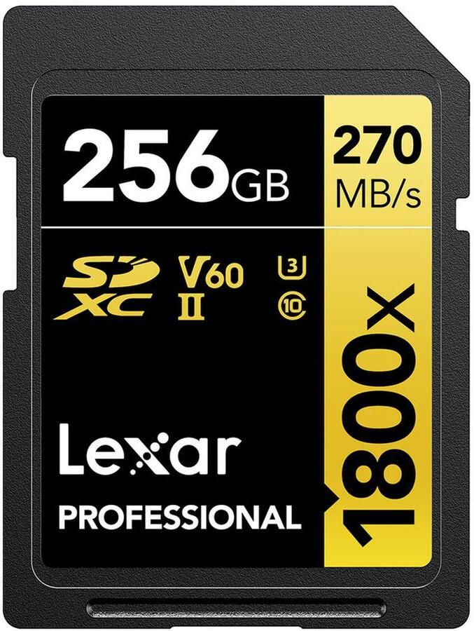 Lexar Professional SDXC 256GB BL 1800x UHS-II V60 gold | Geheugenkaarten | Computer&IT Data opslag | 0843367124510