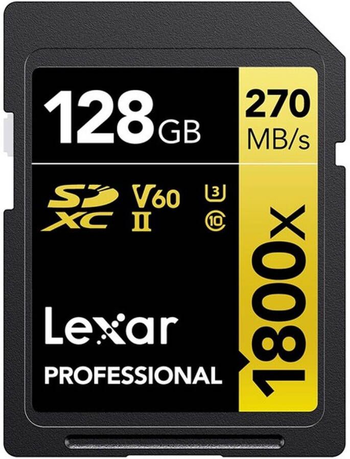Lexar Professional SDXC 128GB BL 1800x UHS-II V60 gold