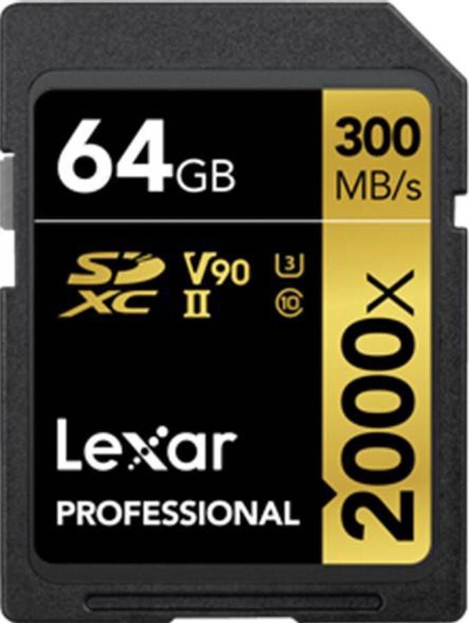 Lexar SDXC Professional UHS-II 2000x 64GB | Geheugenkaarten | 0843367120857
