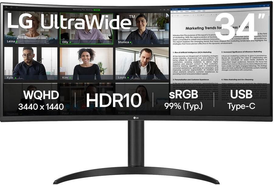 LG UltraWide 34WR55QK-B | Ultrawide monitoren | 8806096235386 - Foto 7