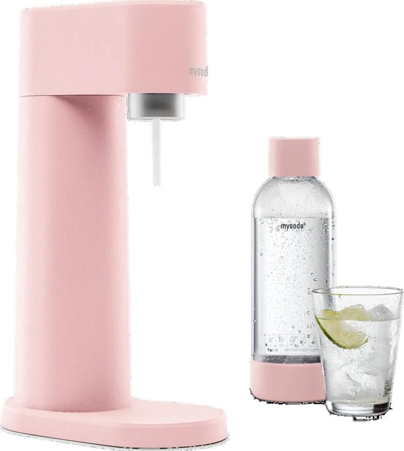 Mysoda Woody Light Pink bruiswatertoestel gemaakt van ecologisch biocomposiet incl CO2 cilinder & fles