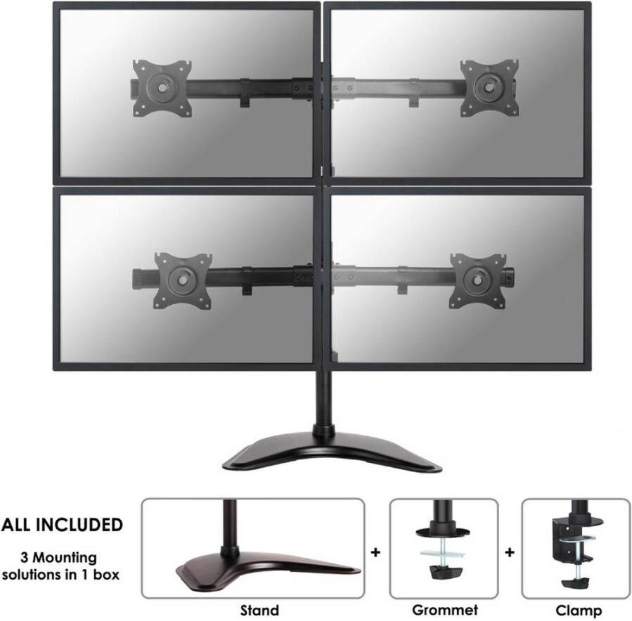 NeoMounts by NewStar NM-D335D4 Zwart | Monitorarmen | Accessoires&Toebehoren Computer toebehoren | 8717371445393