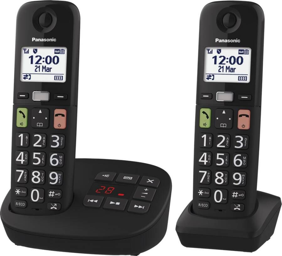 Panasonic DECT KX-TGU132EXB Duo Zwart | Smartphones tablets en meer | 5025232964222