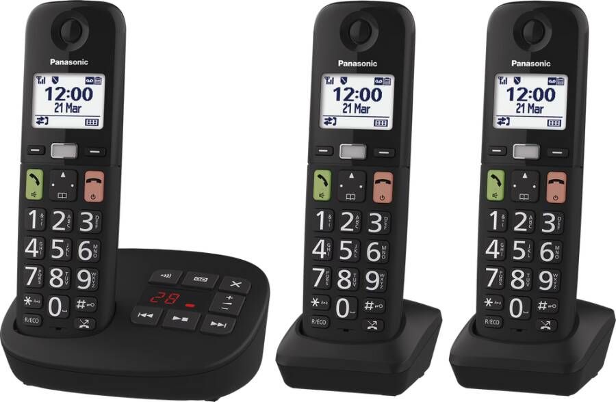 Panasonic DECT KX-TGU133EXB Trio Zwart | Smartphones tablets en meer | 5025232964246