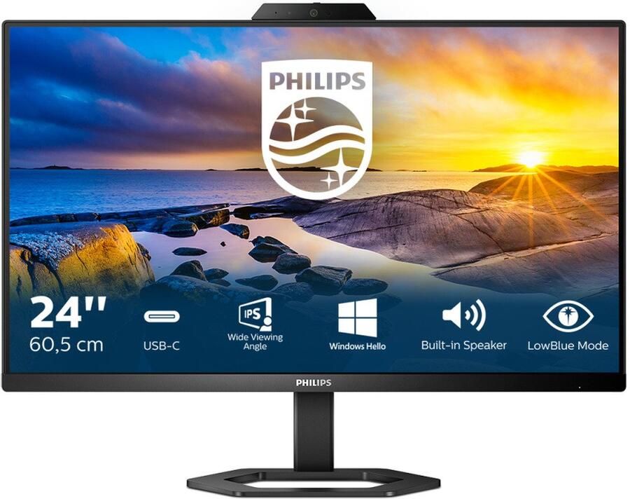 Philips Lcd-monitor 24E1N5300HE 60 5 cm 24 " Full HD geïntegreerde webcam en microfoon met noise cancelling