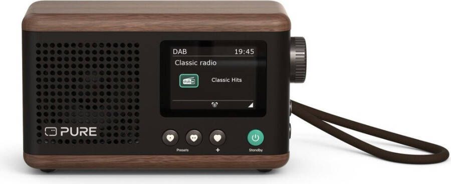 Pure Radio Classic Mini Zwart Walnoot | Radio s | Beeld&Geluid Audio | 0759454301699