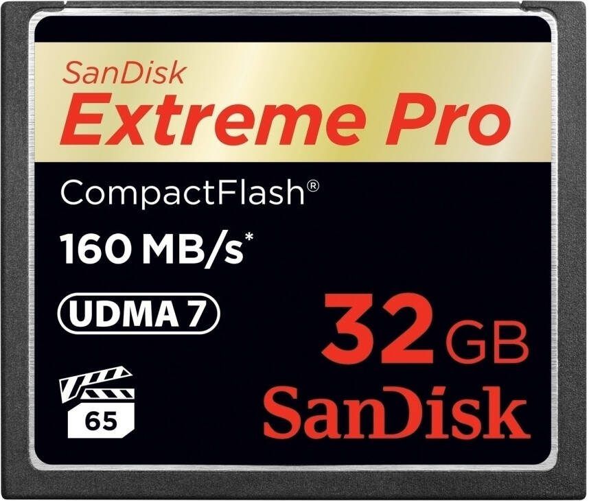 SanDisk CF Extreme Pro 32GB 160MB sec Compact Flash kaart