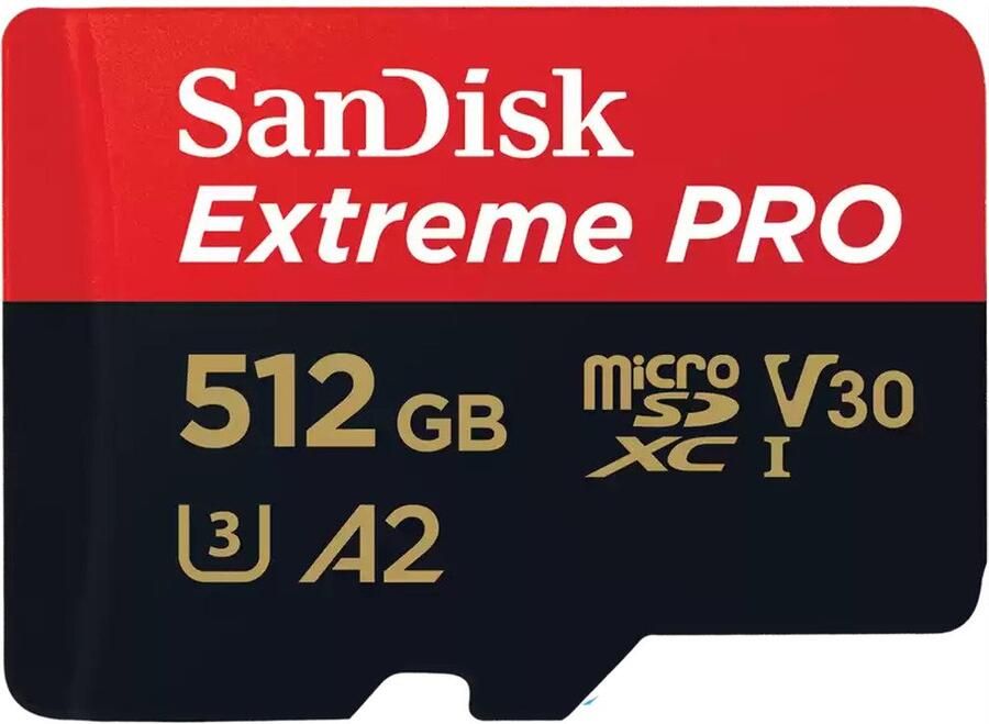 SanDisk MicroSDXC Extreme PRO 512GB 200 140 mb s A2 V30 SDA Rescue Pro DL 2 Micro SD-kaart Zwart - Foto 2