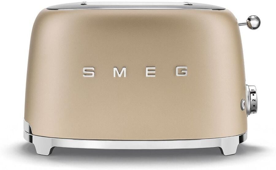 Smeg TSF01CHMEU Broodrooster Mat Champagne 2x2 950W 6 niveaus