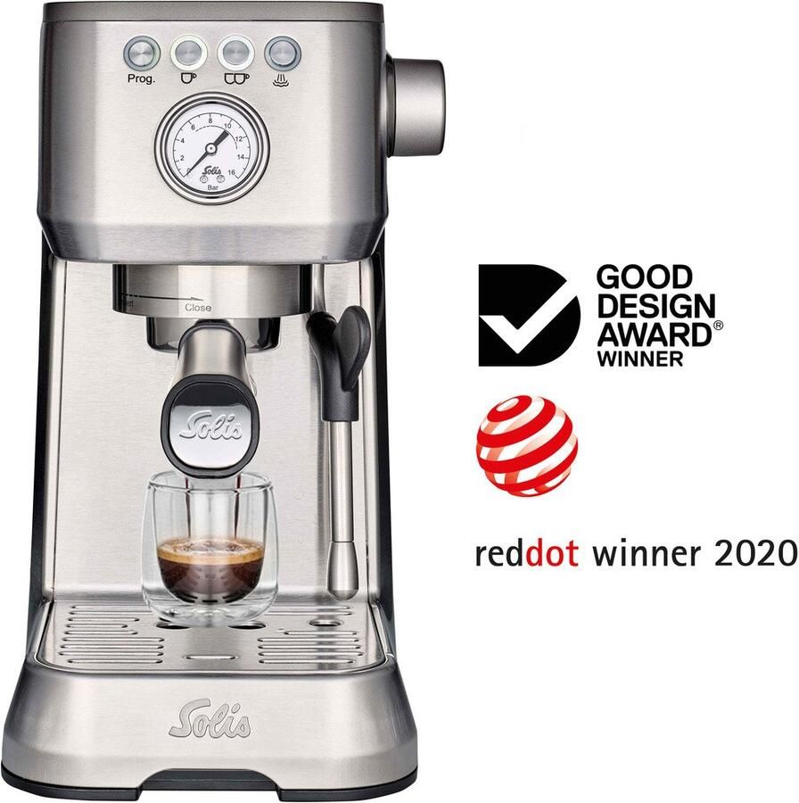 Solis Barista Perfetta Plus 1170 V2 Pistonmachine Heerlijke Koffie Binnen 1 Minuut Compacte en Hoogwaardige Espressomachine Melkschuimsysteem Zilver - Foto 2