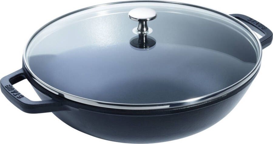 Staub Wok met glazen deksel 30 cm zwart 4 l | Potten&Pannen | Keuken&Koken Keukengerei | 1312923 - Foto 2