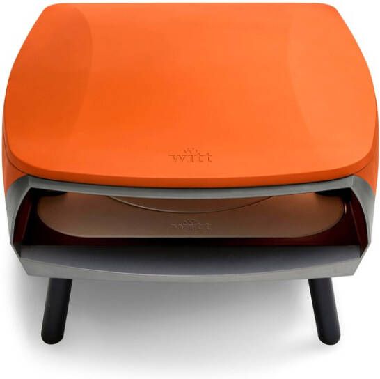 Witt ETNA Rotante ORANJE pizza oven met draaiende steen en 2e brander gas 500 graden in 15 minuten