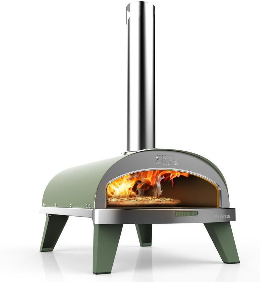 ZiiPa Pizza Oven Piana Houtgestookt met Thermometer Eucalyptus voor ø 30 cm pizza's Roterende pizzasteen - Foto 2