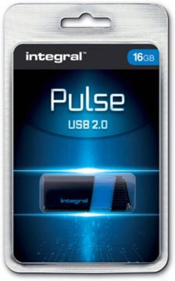4allshop Integral Pulse USB 2.0 stick 16 GB zwart blauw