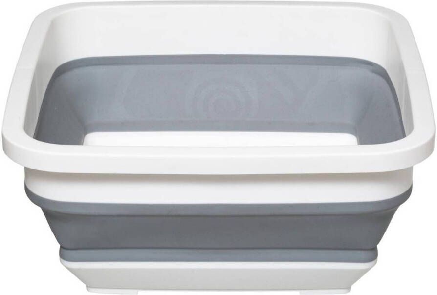 5Five Afwasteil afwasbak opvouwbaar wit grijs vierkant 32 x 15 cm 8 liter van kunststof Afwasbak