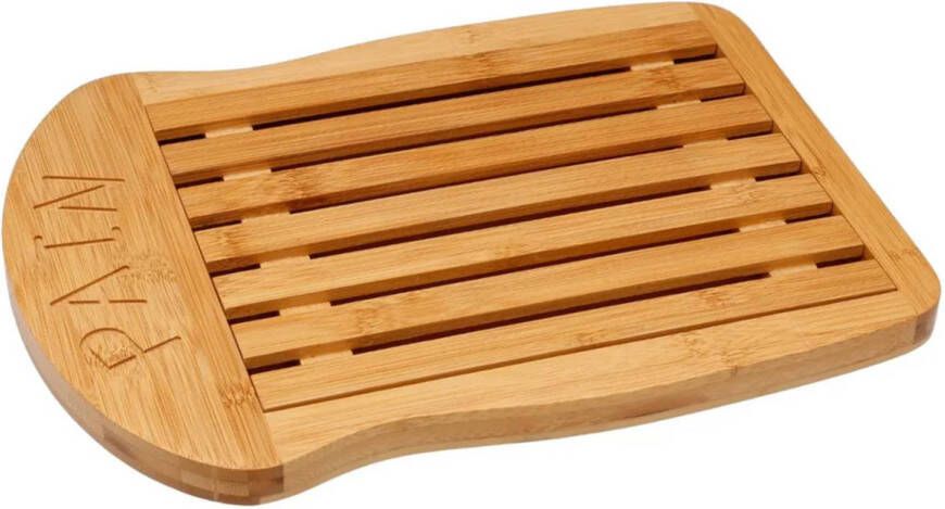 5Five Broodplank met opvangbak bamboe bruin 34 x 26 cm Snijplanken