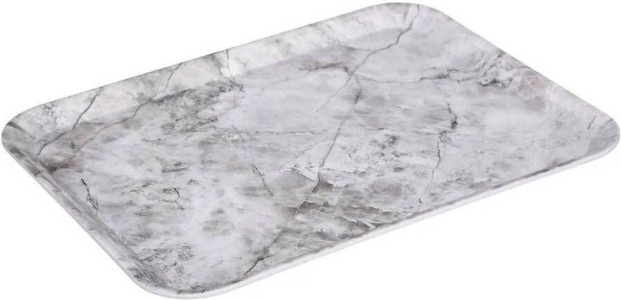 5Five Dienblad serveer tray Marble Melamine creme wit 33 x 43 cm Dienbladen