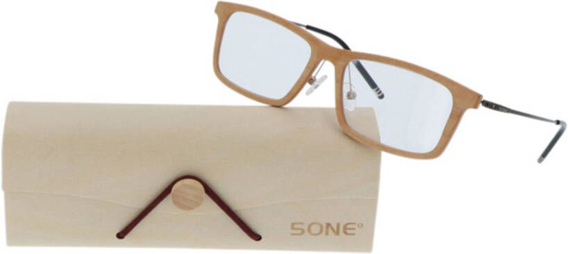 5one Maple Brown Leesbril +1 Houten Leesbril +1 met bruin montuur