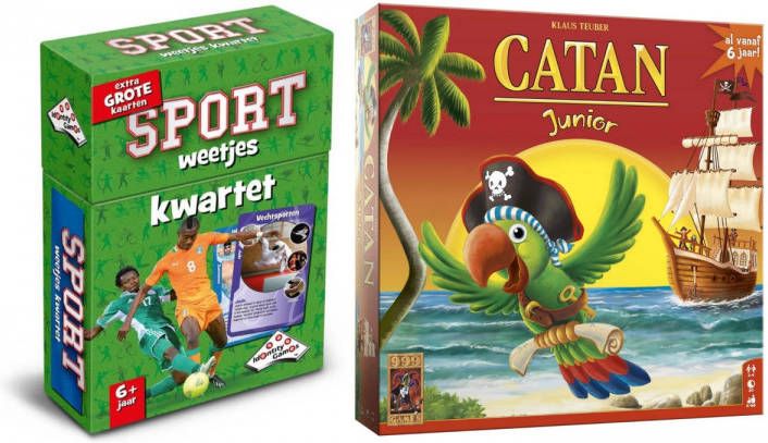 999 Games Spellenbundel Bordspel 2 Stuks Kwartet Sport Weetjes & Catan Junior