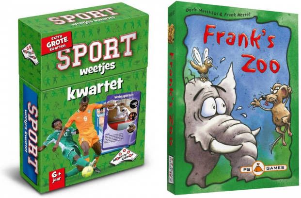 999 Games Spellenbundel Bordspel 2 Stuks Kwartet Sport Weetjes & Franks Zoo