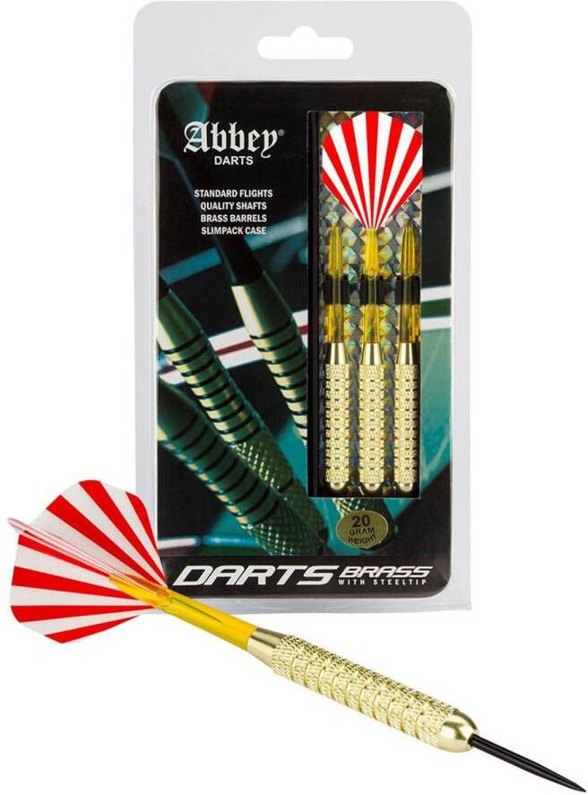 Abbey Darts brass dartpijlen Red Stripes 3 stuks