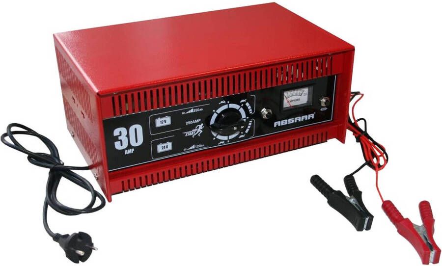 Absaar professionele acculader 12 24 Volt 25-350 Ah 40A rood