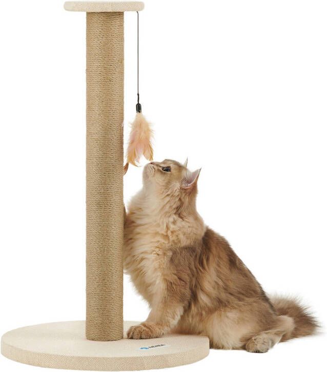 Acaza Krabpaal voor Katten Kattenpaal 62.5 cm hoogte Beige