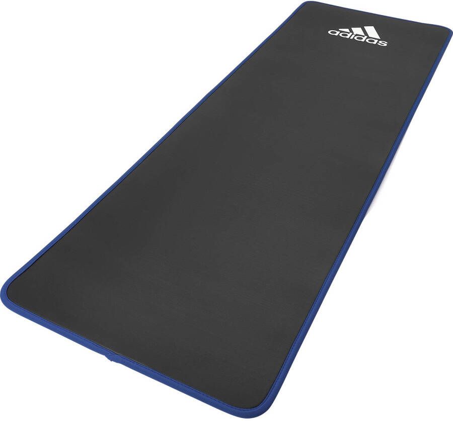 Adidas core training mat blauw 10 mm fitnessmat met draagband 10 mm blauw