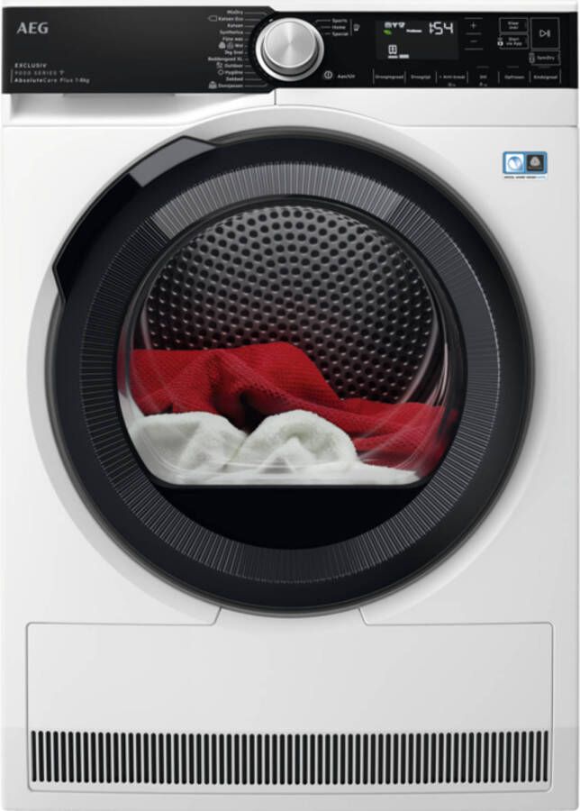 AEG TR9BADEN EcoLine 9000 serie Absolutecare plus Wasdroger Warmtepompdroger 8 kg