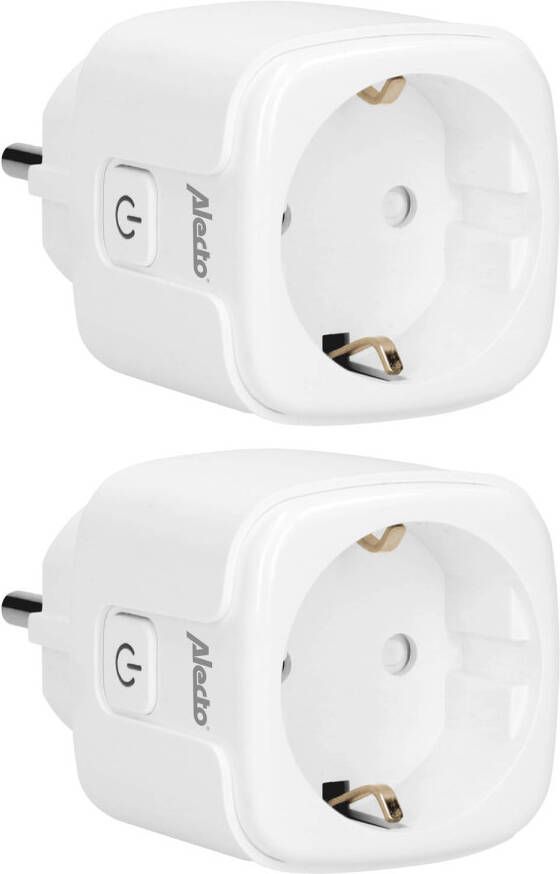 Alecto Smart-plug20 2x Smart Wifi Tussenstekker Met Energiemeter 3680w Wit