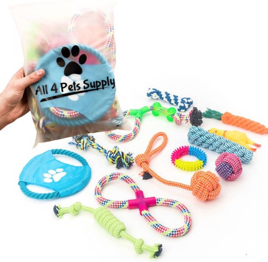 All 4 Pets Supply Honden Speelgoed set Geschikt voor Puppy&apos;s tot Middelgrote Honden