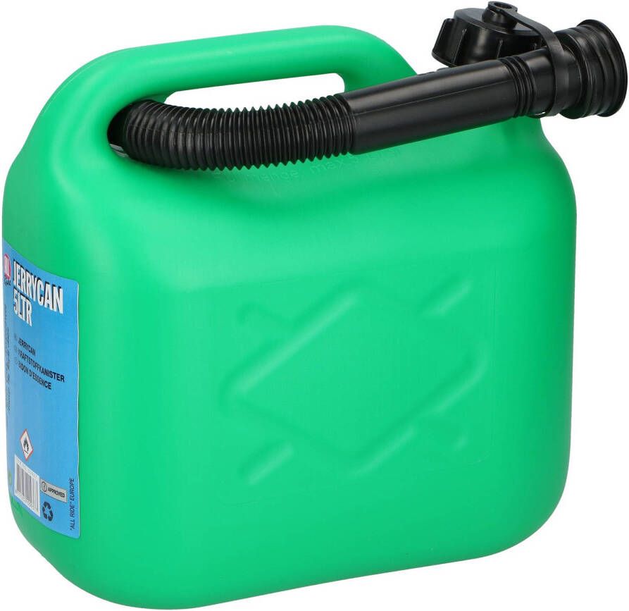All Ride Jerrycan 5 Liter Benzine en Water UN-Gecertificeerd Incl. Trechter Benzineslang Groen