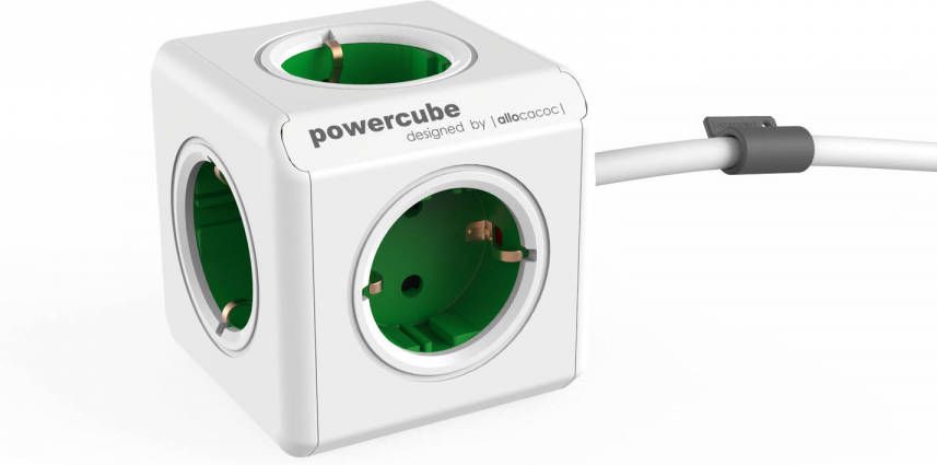 Allocacoc Powercube extended 5 stopcontacten groen