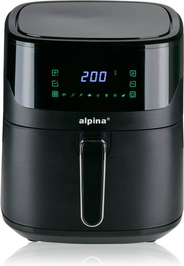 Alpina Digitale Airfryer XL Heteluchtfriteuse 6L Air Fryer voor 4 tot 6 Personen Hetelucht Friteuse