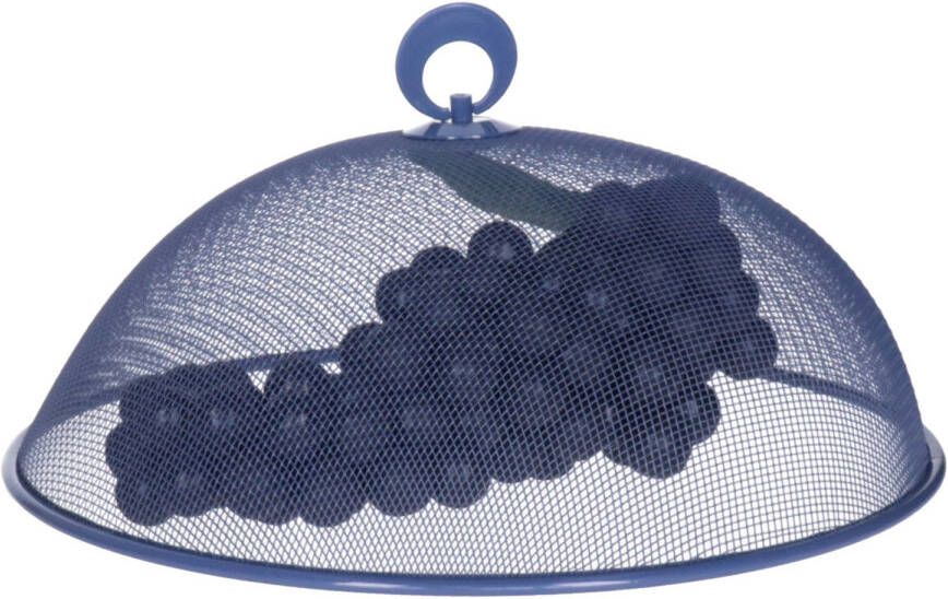 Alpina Vliegenkap voedselkap blauw D30 x H15 cm buiten eten anti insecten metaal ongedierte vliegenkap