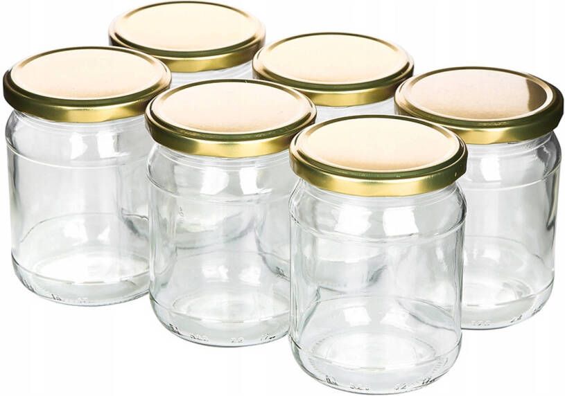 Altom Design Set van 6 Conserveringspotten 520 ml Weckpot Jampotten Inmaakpotten Voedsel bewaren conserveren inmaken