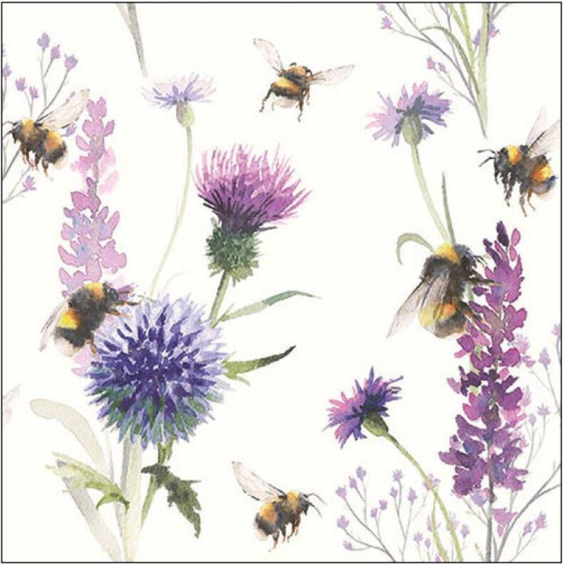 CraftEmotions servetten 5st Hommel in het veld 33x33cm Ambiente 13317500 (05-23)