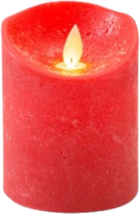 Anna's Collection 1x Rode LED kaarsen stompkaarsen 10 cm Luxe kaarsen op batterijen met bewegende vlam