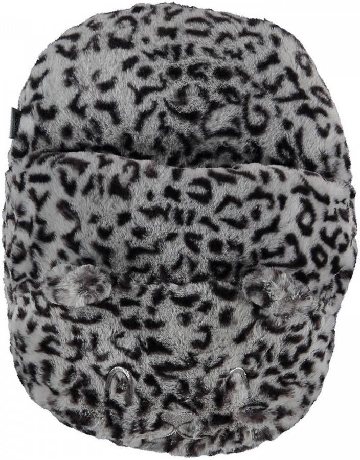 Apollo Grote Voetenwarmer Slof Cheetah Print Grijs One Size 30 X 27 Cm Sloffen Volwassenen