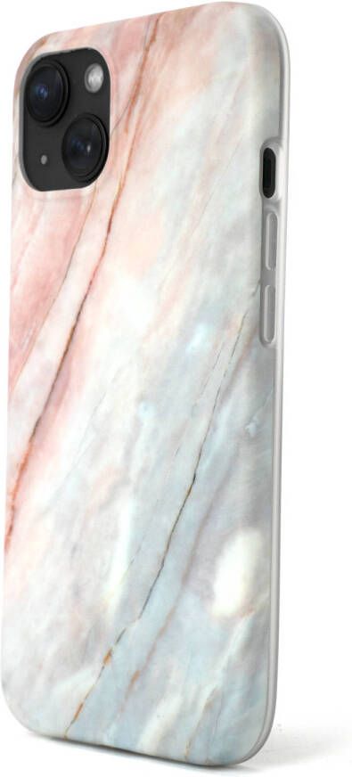R2B Marmer hoesje geschikt voor iPhone 14 Model De Bilt Inclusief screenprotector Gsm case Roze Grijs Blauw