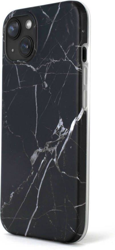 R2B Marmer hoesje geschikt voor iPhone 14 Model De Bilt Inclusief screenprotector Gsm case Zwart