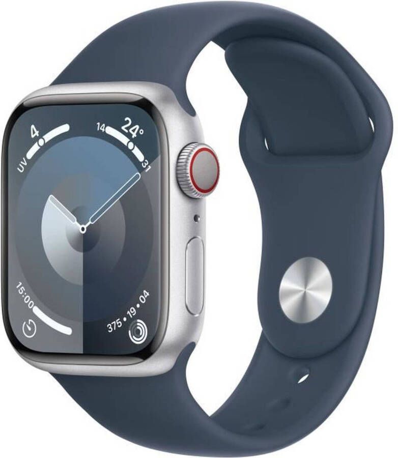 Apple Watch 9 Cell 41mm zilver alu blauw sportband M L