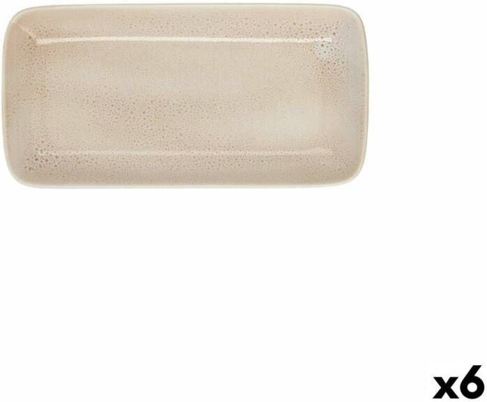Ariane Snackdienblad Porous 28 x 14 cm Keramisch Beige (6 Stuks)