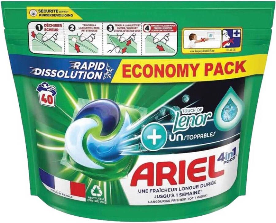 Ariel 4in1 Touch of Lenor Unstopabbles Wascapsules 40 caps