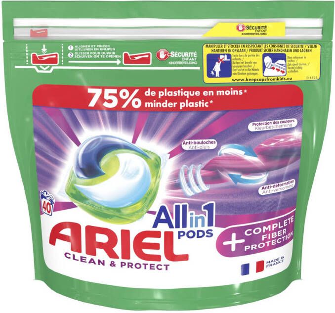 Ariel All-in-1 Pods Met Extra Vezelbescherming 40 Wasbeurten