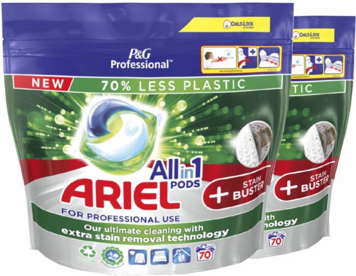 Ariel All-in-1 pods Stain Buster- 2x70 Wasbeurten Voordeelverpakking